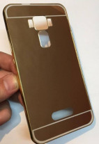 Луксозен алуминиев бъмпър с твърд огледален гръб за Asus Zenfone 3 5.2 ZE520KL Z017D златист